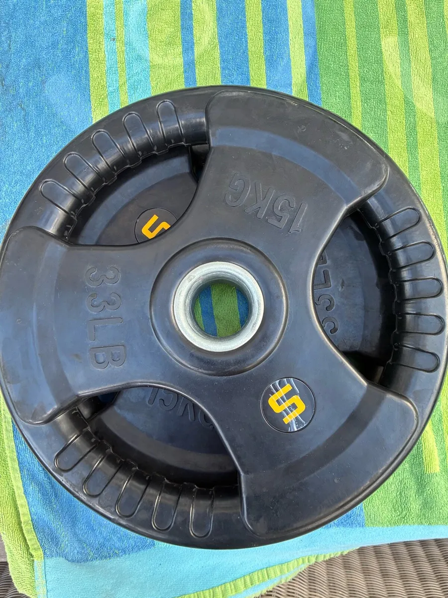 107.5kg Olympic Weight Plates - Rubber Tri-Grip - Image 3