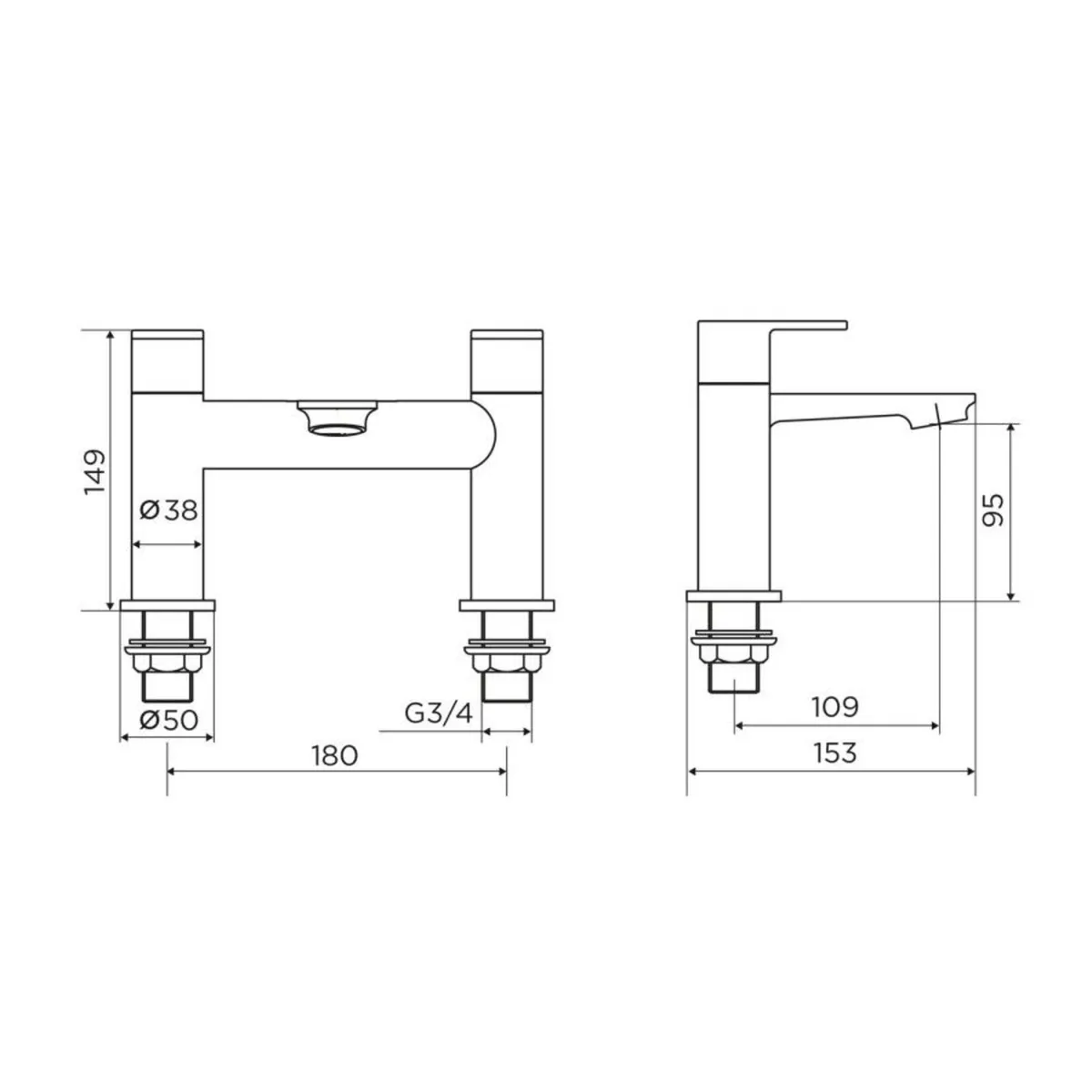 Bath Filler Mixer | Brushed Brass (Gold) | Niagara - Image 3