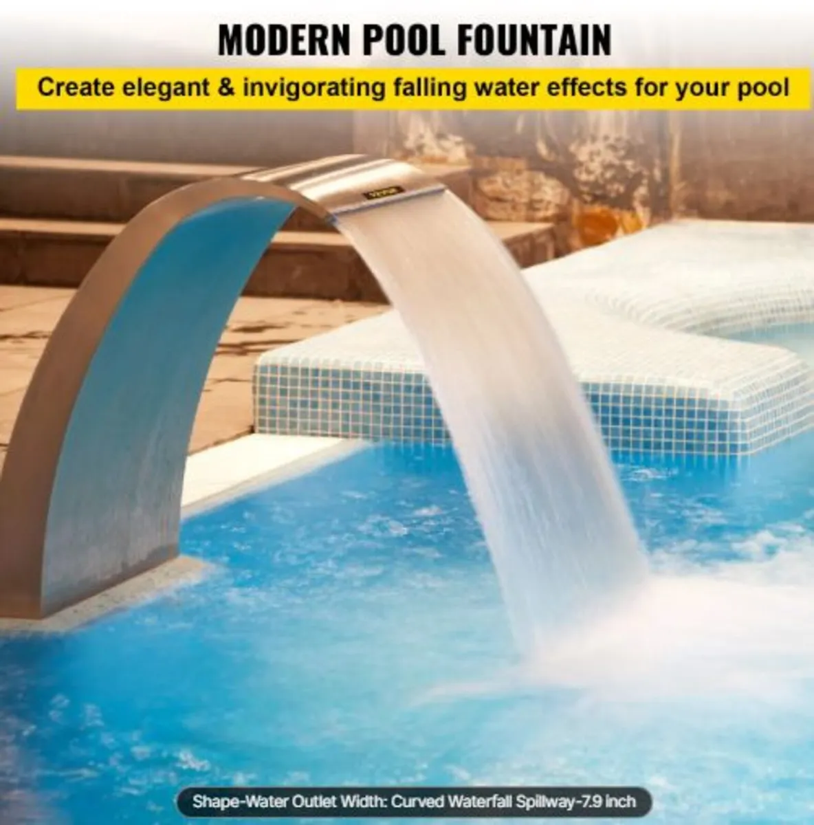 Pool Waterfall Fountain Stainless Steel Fountain - Image 2