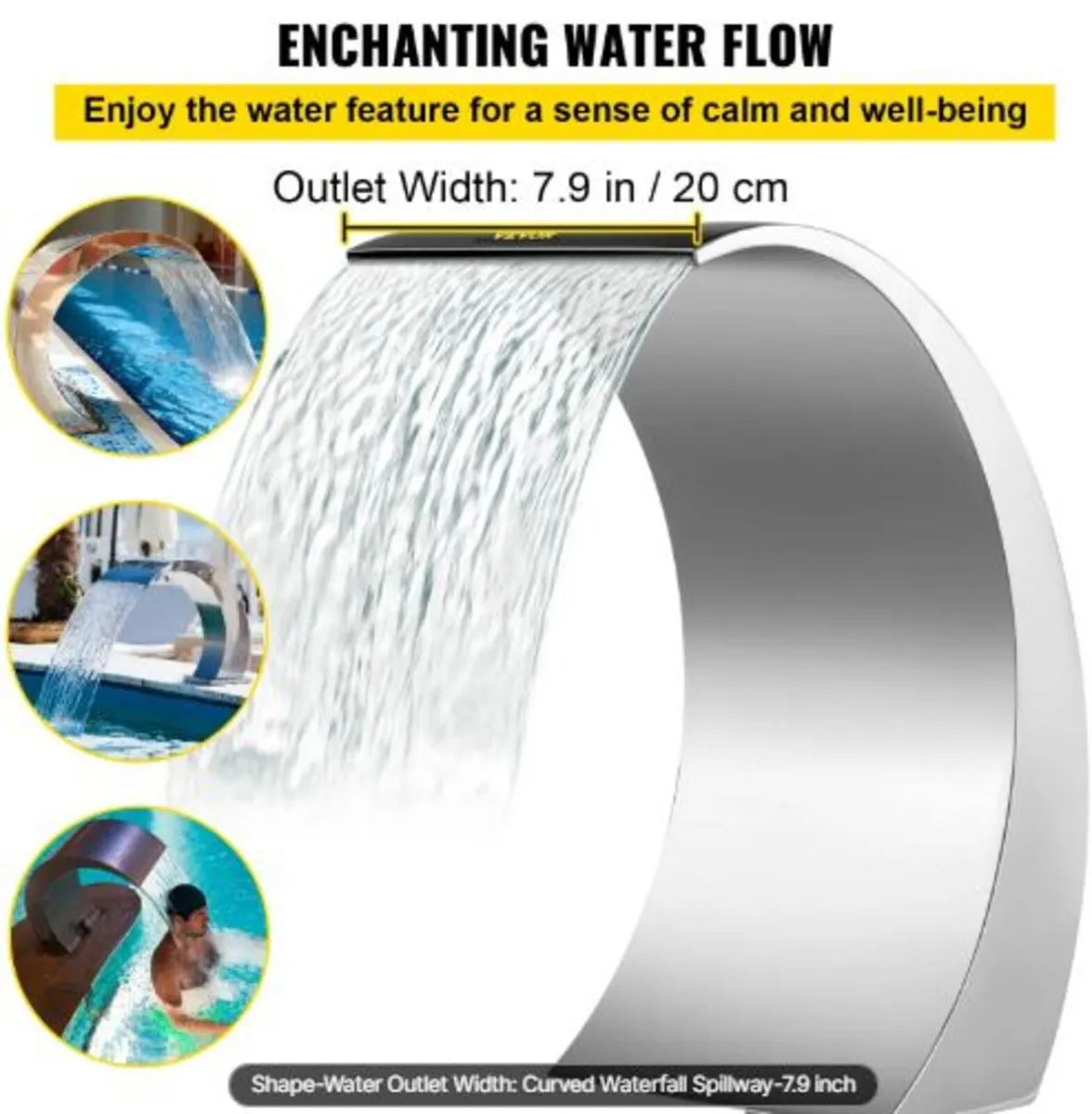 Pool Waterfall Fountain Stainless Steel Fountain - Image 3