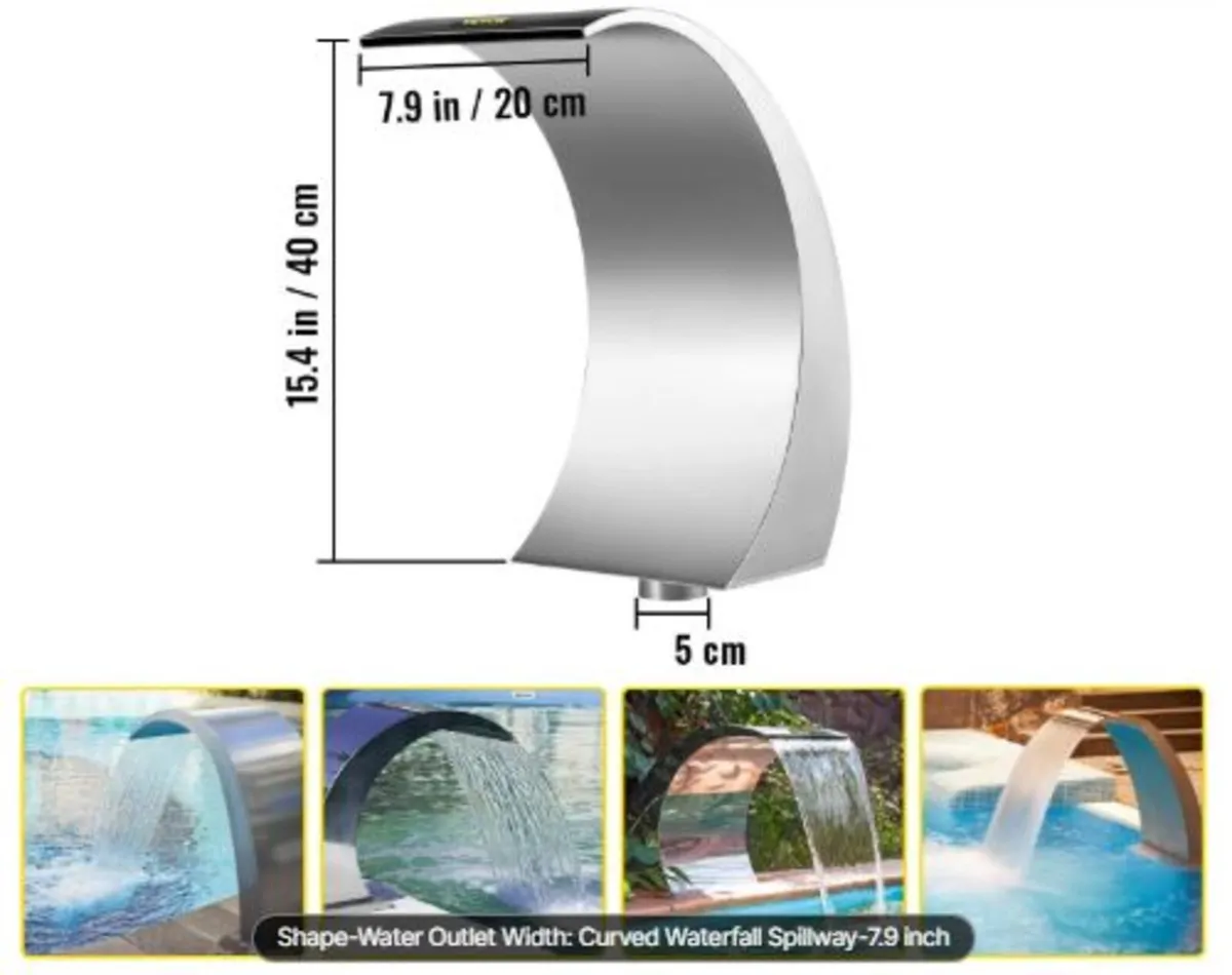 Pool Waterfall Fountain Stainless Steel Fountain - Image 4