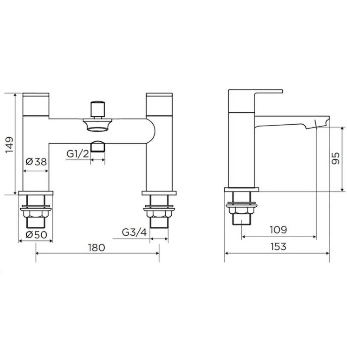 Bath Shower Mixer Tap | Brushed Brass | Niagara - Image 2