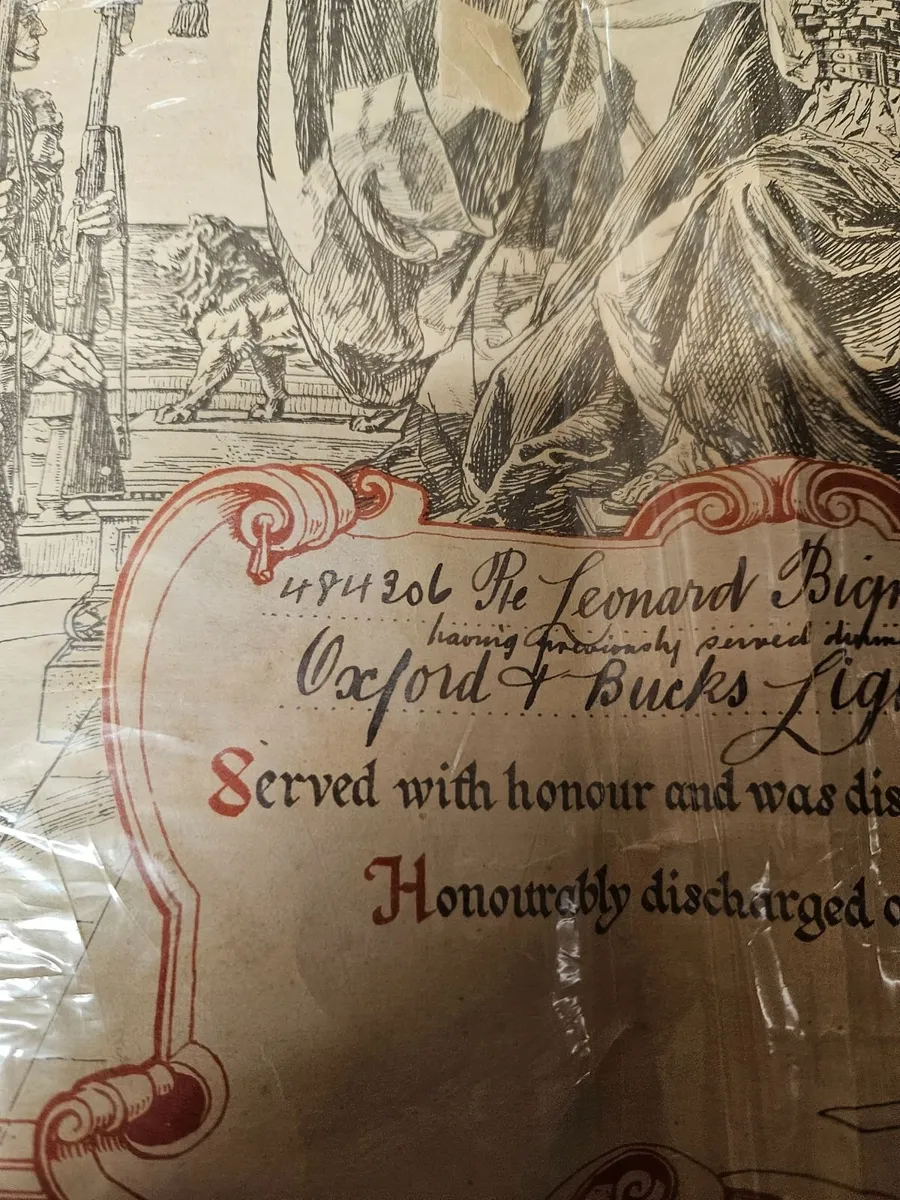 Vintage WW1 Discharge Certificate - Image 4