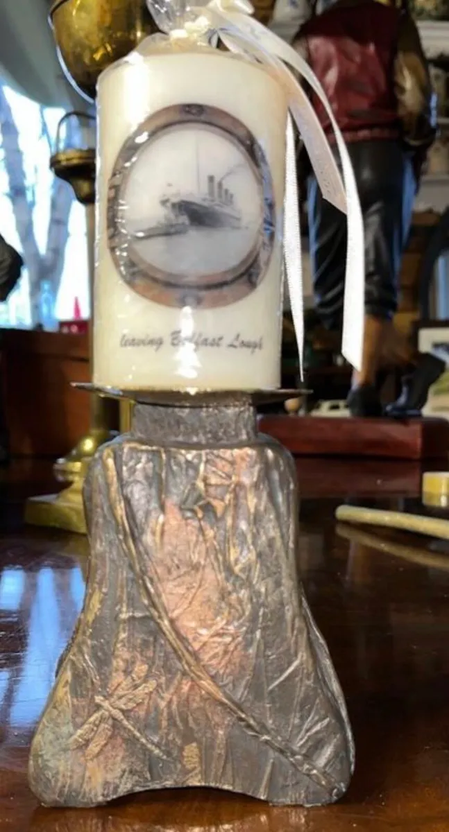 Vintage Genesis Candle Holder with Titanic Candle - Image 1