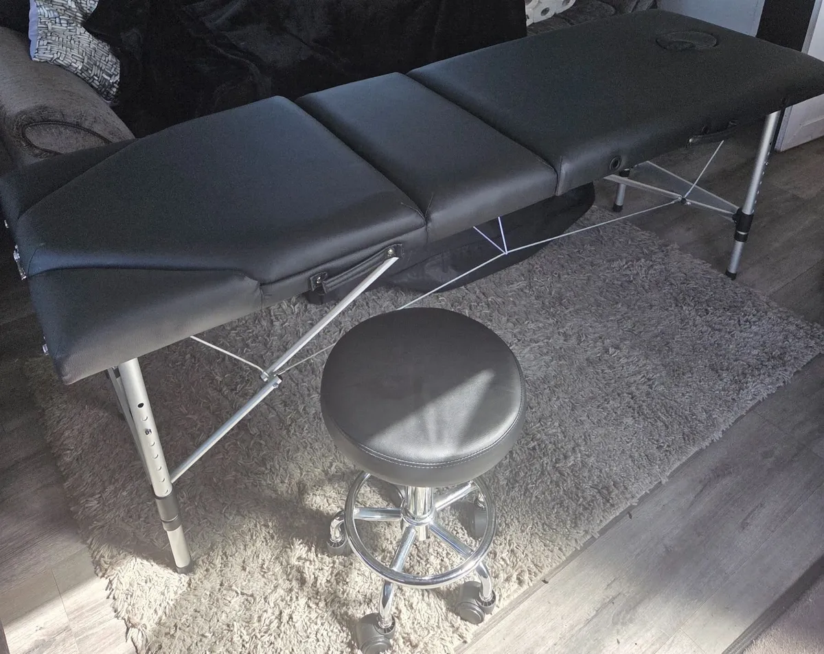 Beauty/Therapy Foldable Bed and Stool - Image 1