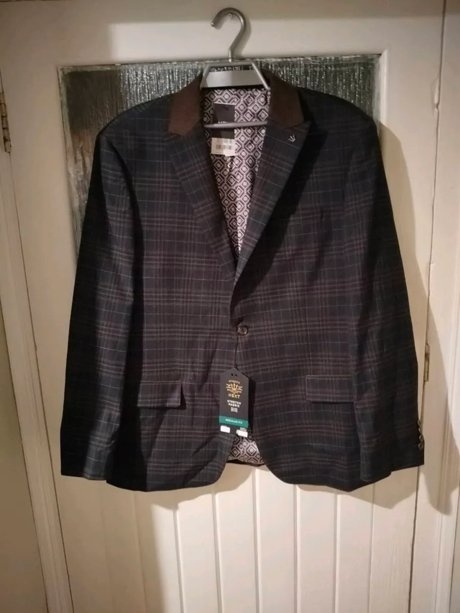 Men's Next regular Jacket, stretch fabric, Black, - Image 1