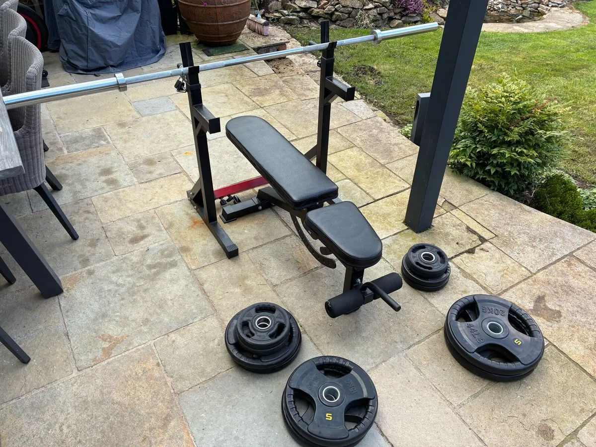 Full Home Gym Setup - Rack, Bench, Barbell, Plates - Image 2
