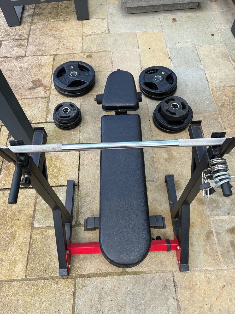 Full Home Gym Setup - Rack, Bench, Barbell, Plates - Image 3