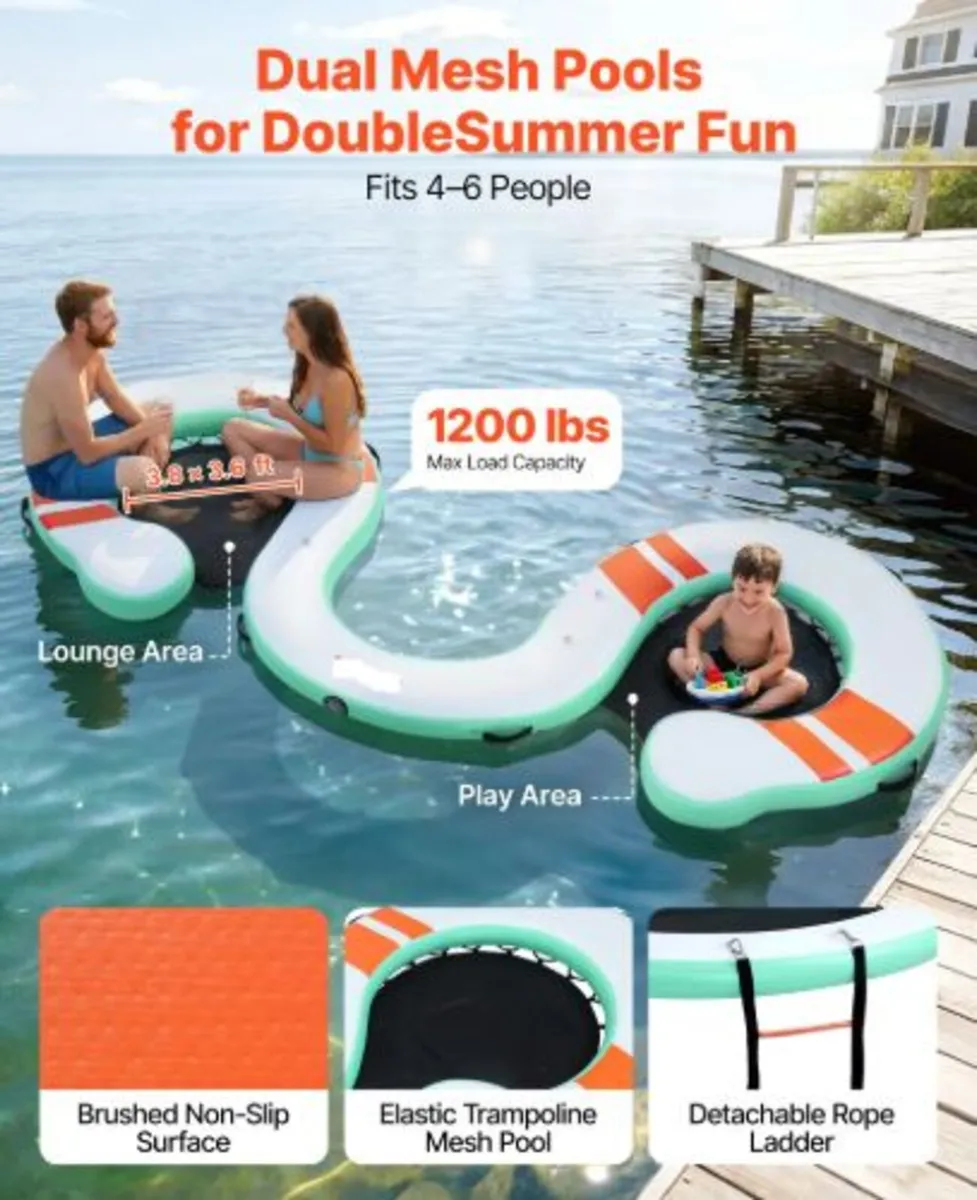 Inflatable Floating Dock, 4.57 x 1.83M Inflatable - Image 2