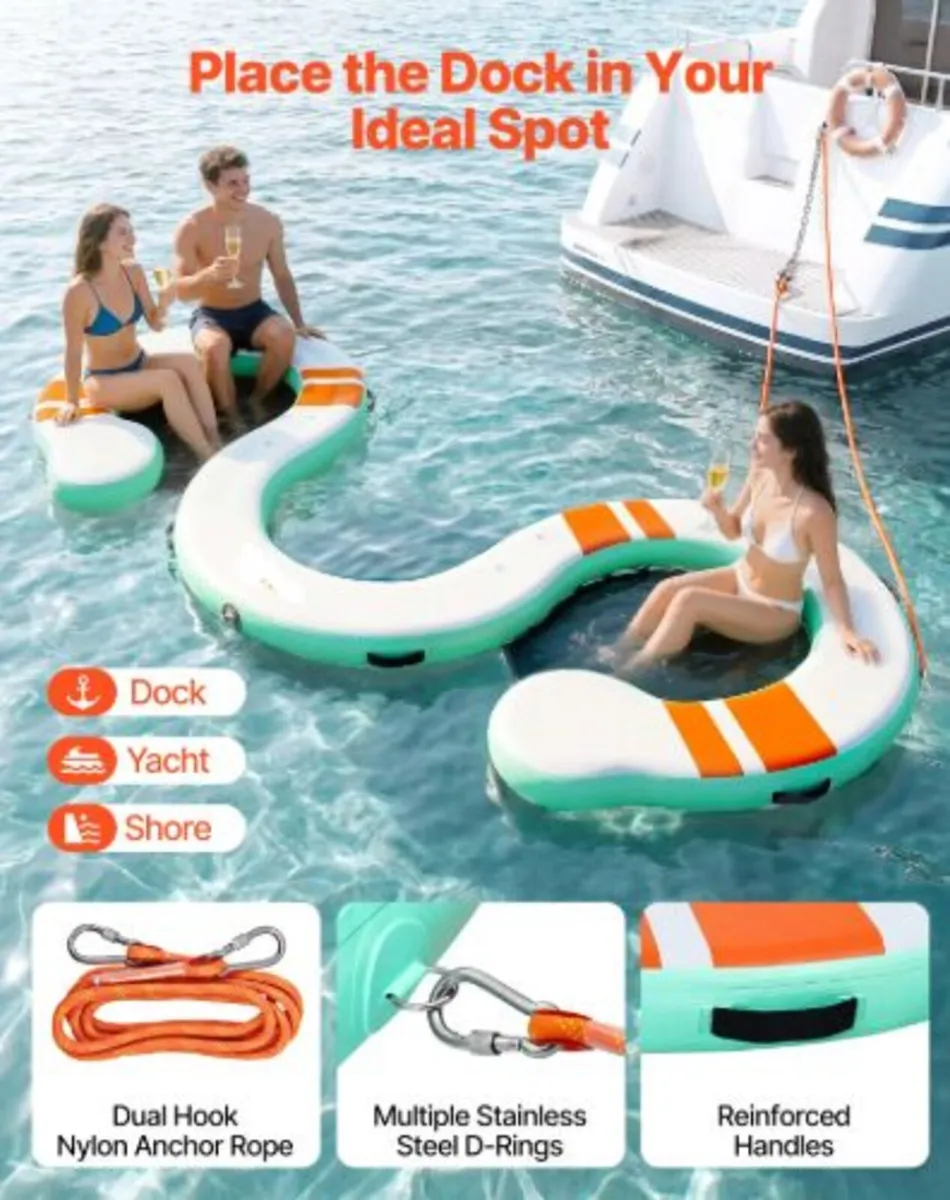 Inflatable Floating Dock, 4.57 x 1.83M Inflatable - Image 3