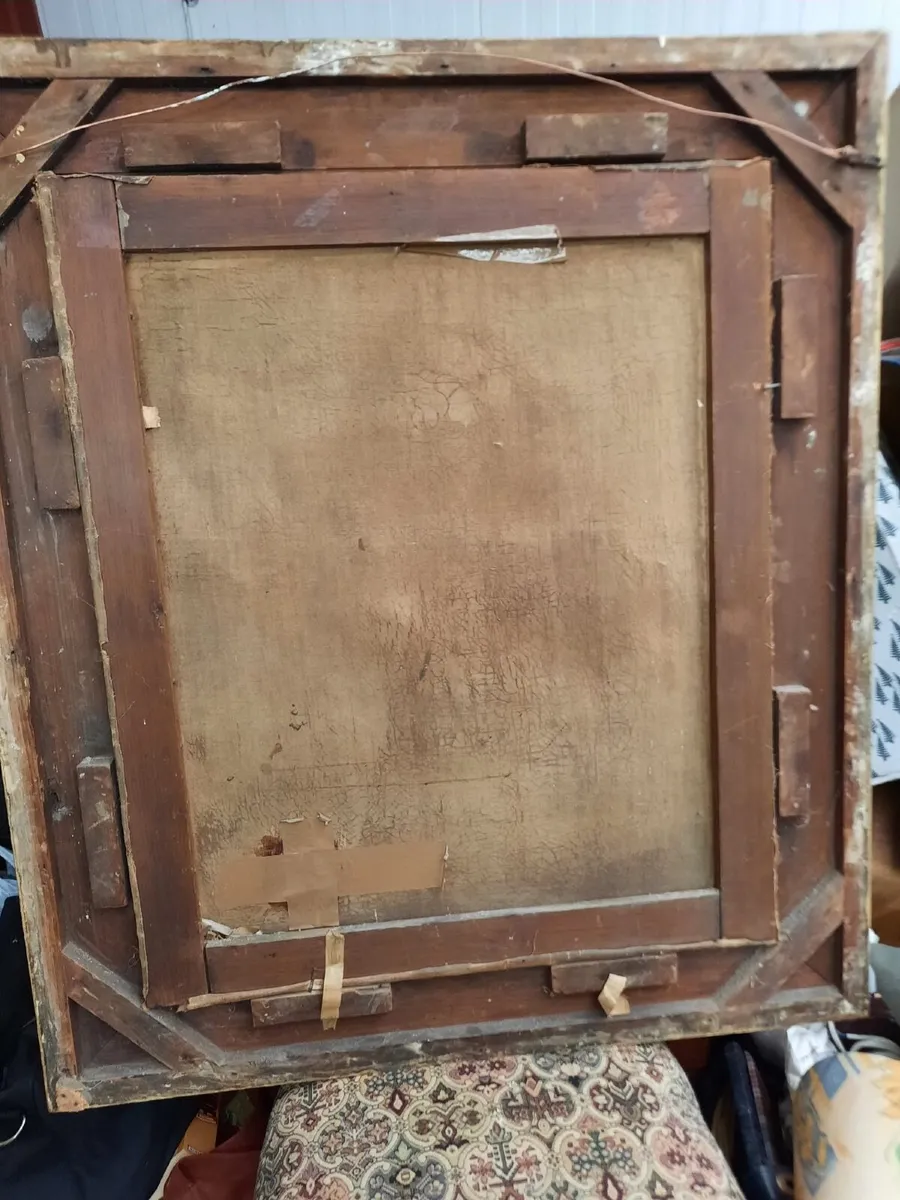 Pair of large antique pictures - Image 4