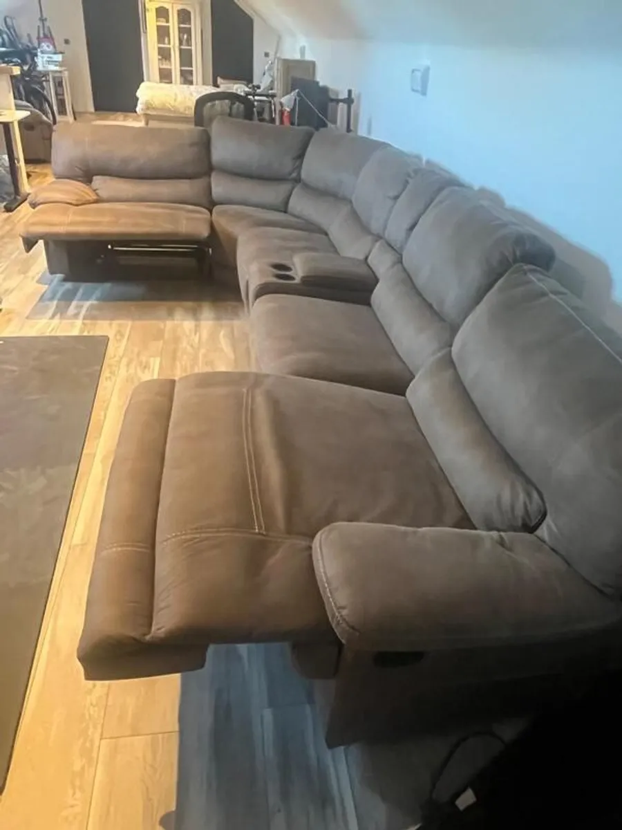 Isabelle Taupe Fabric  5 Piece modular sofa - Image 1