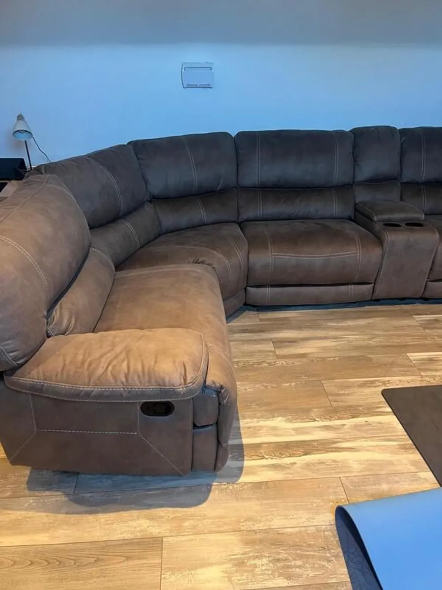 Isabelle Taupe Fabric  5 Piece modular sofa - Image 3