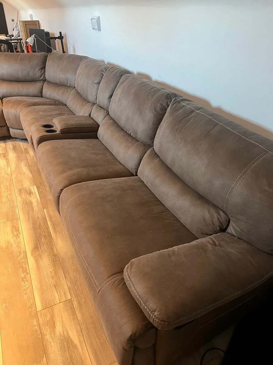 Isabelle Taupe Fabric 5 Piece modular sofa - Image 2