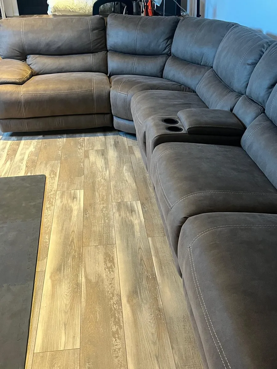 Isabelle Taupe Fabric 5 Piece modular sofa - Image 4