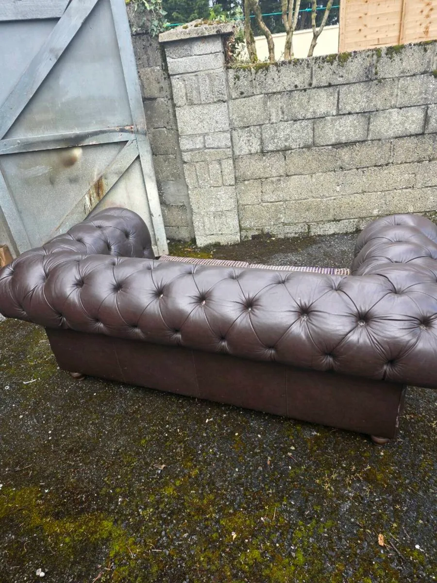 Chesterfield leather sofa - Image 3