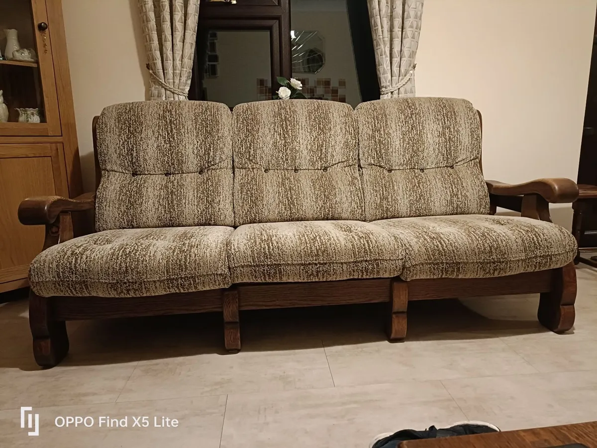 3 1 1 Sofa Solid Oak Frame - Image 1