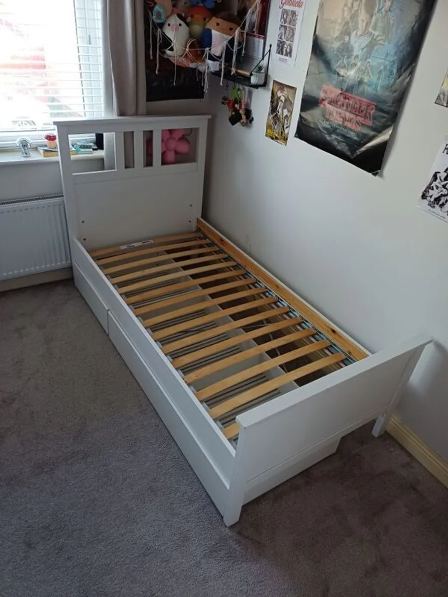 Ikea Hemnes single bed with storage drawers - Image 2