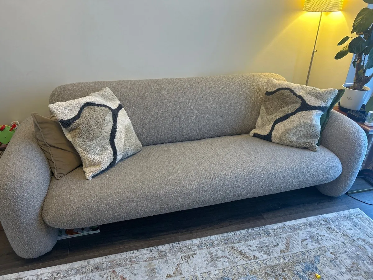 Modern Bouclé Sofa & Armchair Designer Set - Image 1