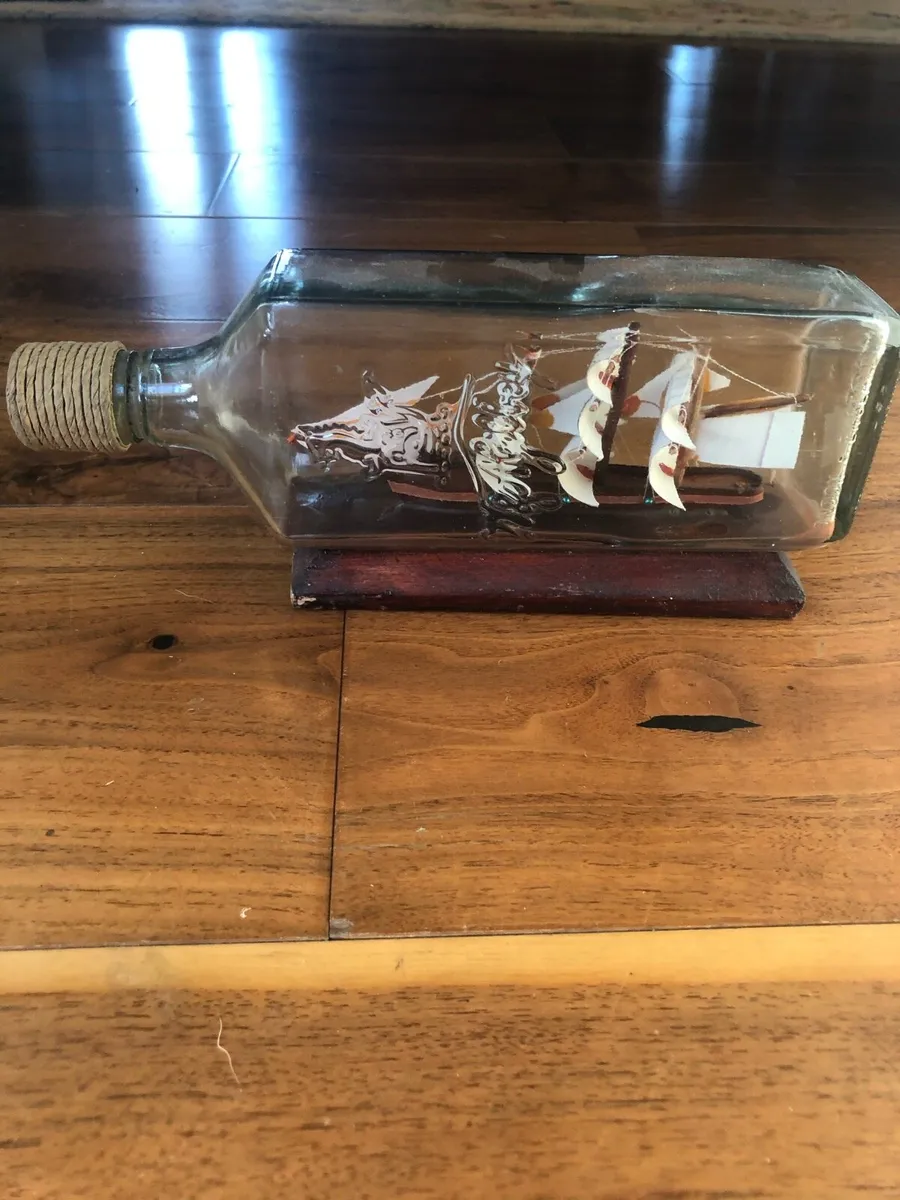 Old ship in a bottle
