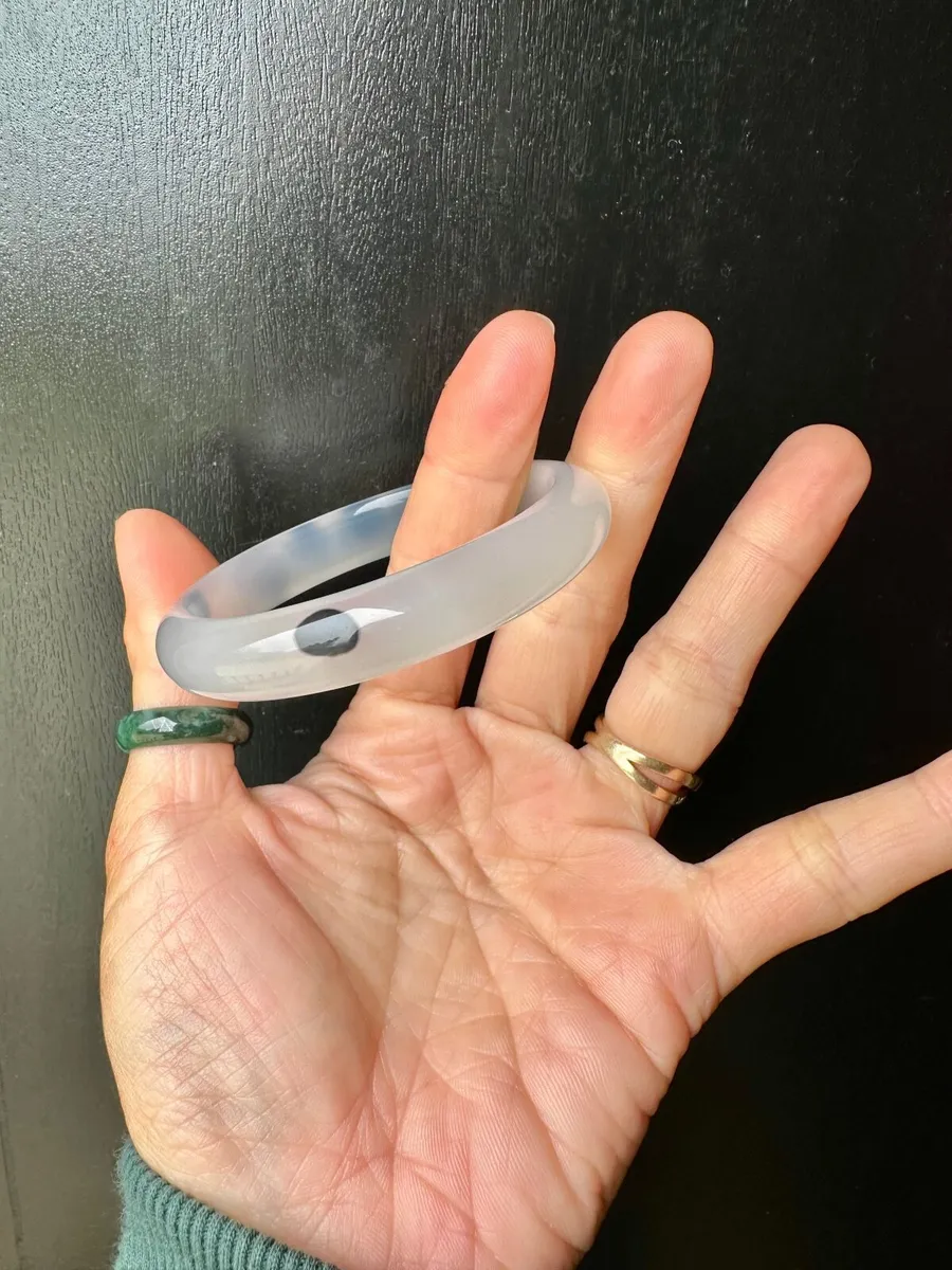 Natural fossil coral jade bangle 55mm - Image 3