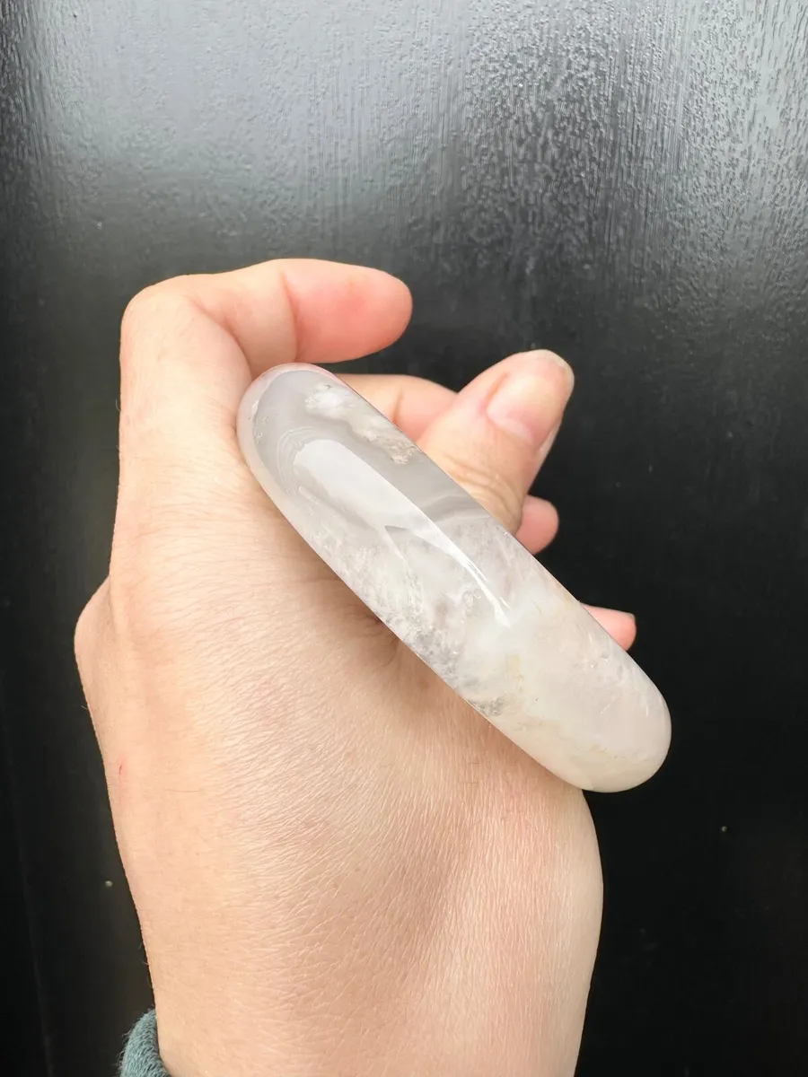 Natural Cherry Blossom Agate bangle 55mm - Image 3