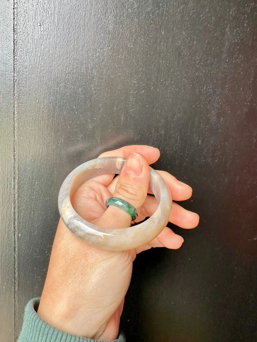 Natural fossil coral jade bangle 55mm - Image 4