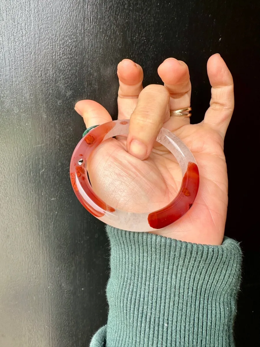 Natural Red Nanhong Agate Bangle 53mm - Image 4