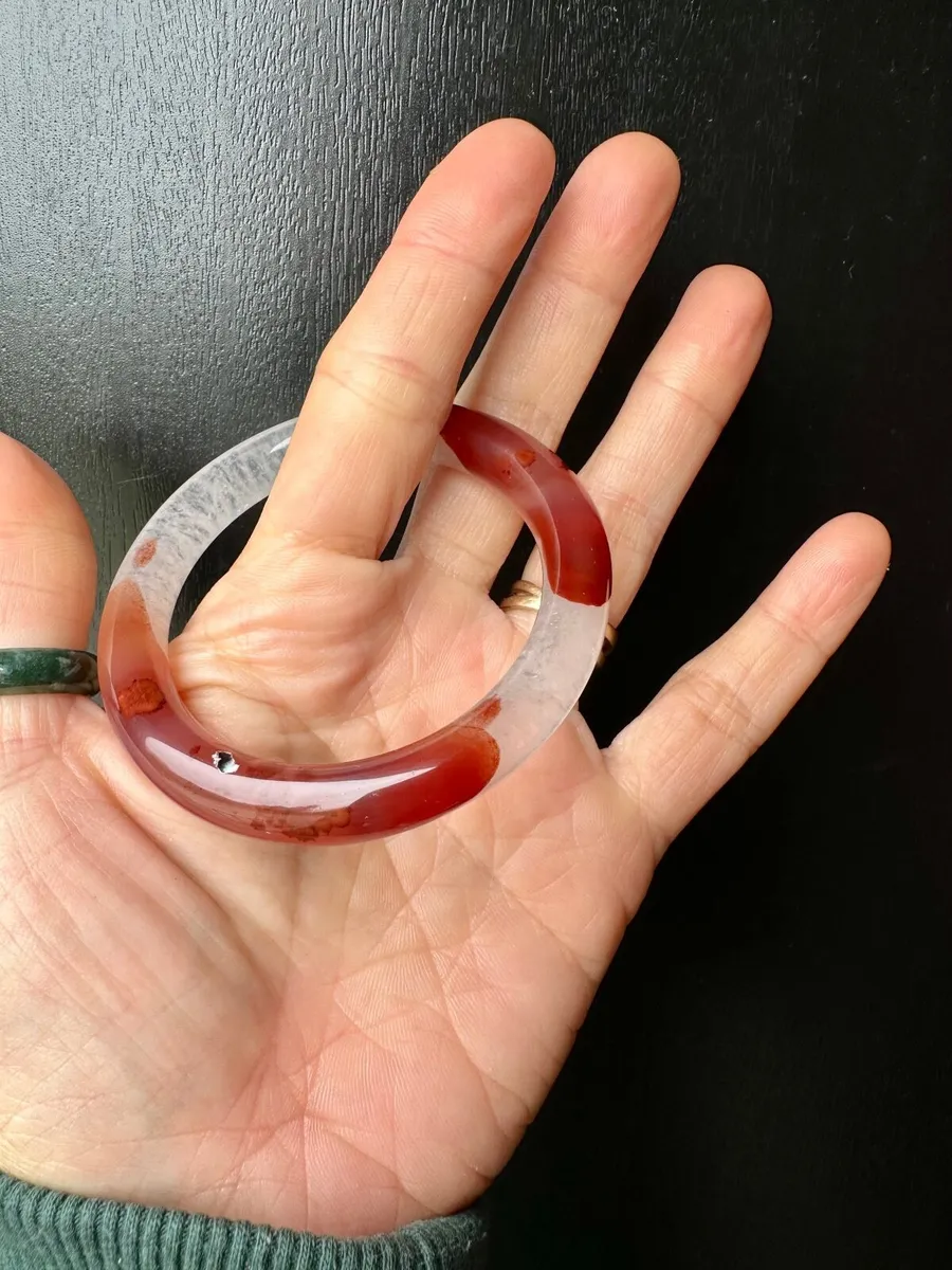 Natural Red Nanhong Agate Bangle 53mm - Image 3