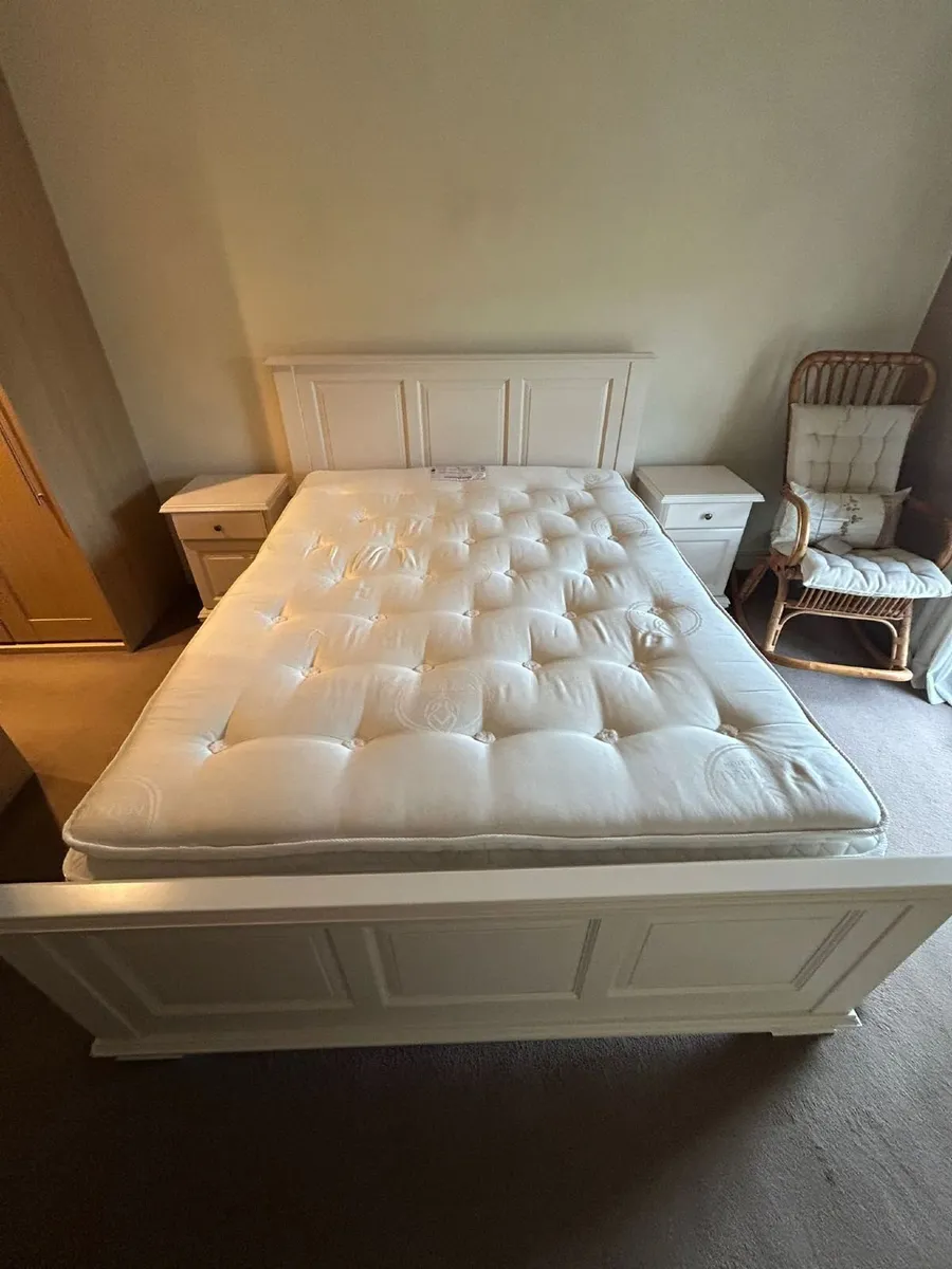 Mattress, Bedframe, Bedside tables for sale - Image 1