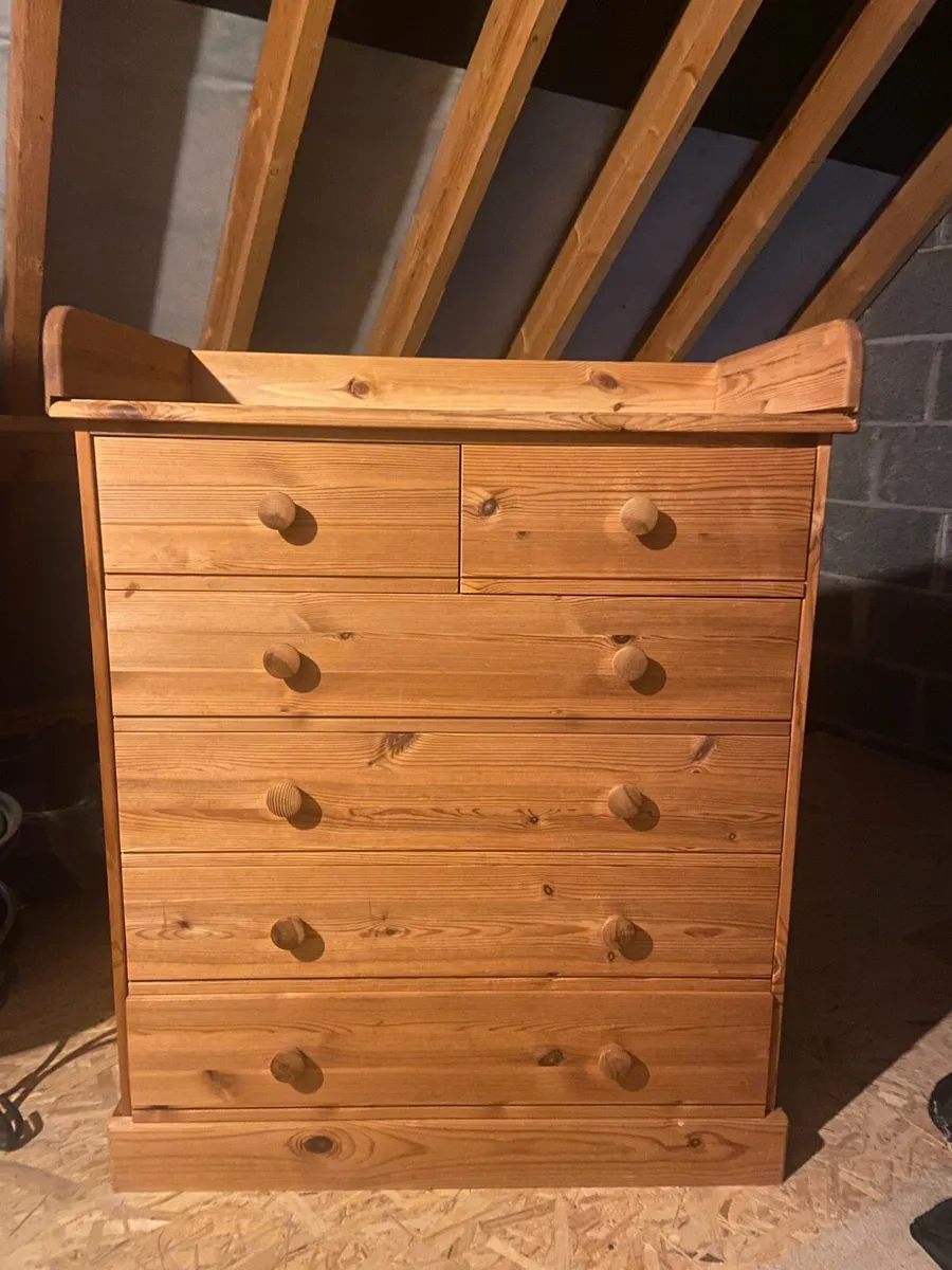 Wardrobe , drawers and cot set - Image 1