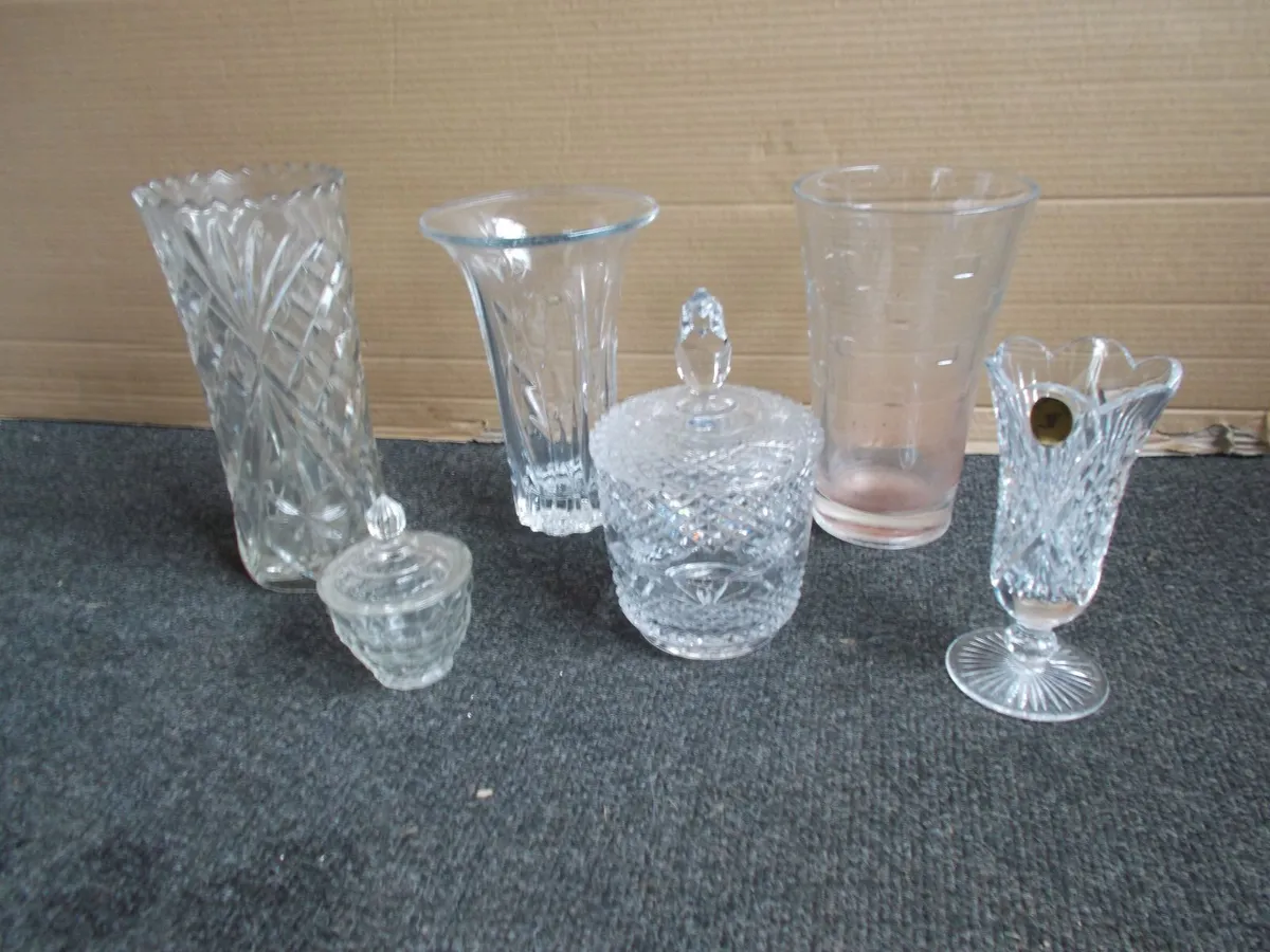 Lot of Crystal Vases and Jars - Image 1