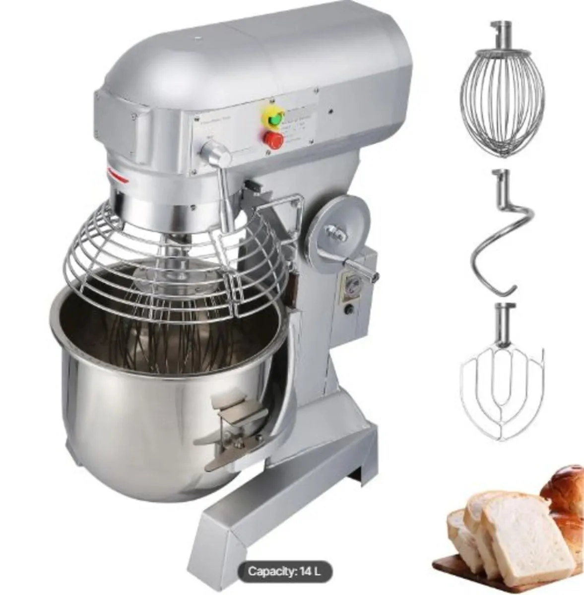Industrial Kitchen Mixer 15Qt 600W, 3 Gear Speeds - Image 1