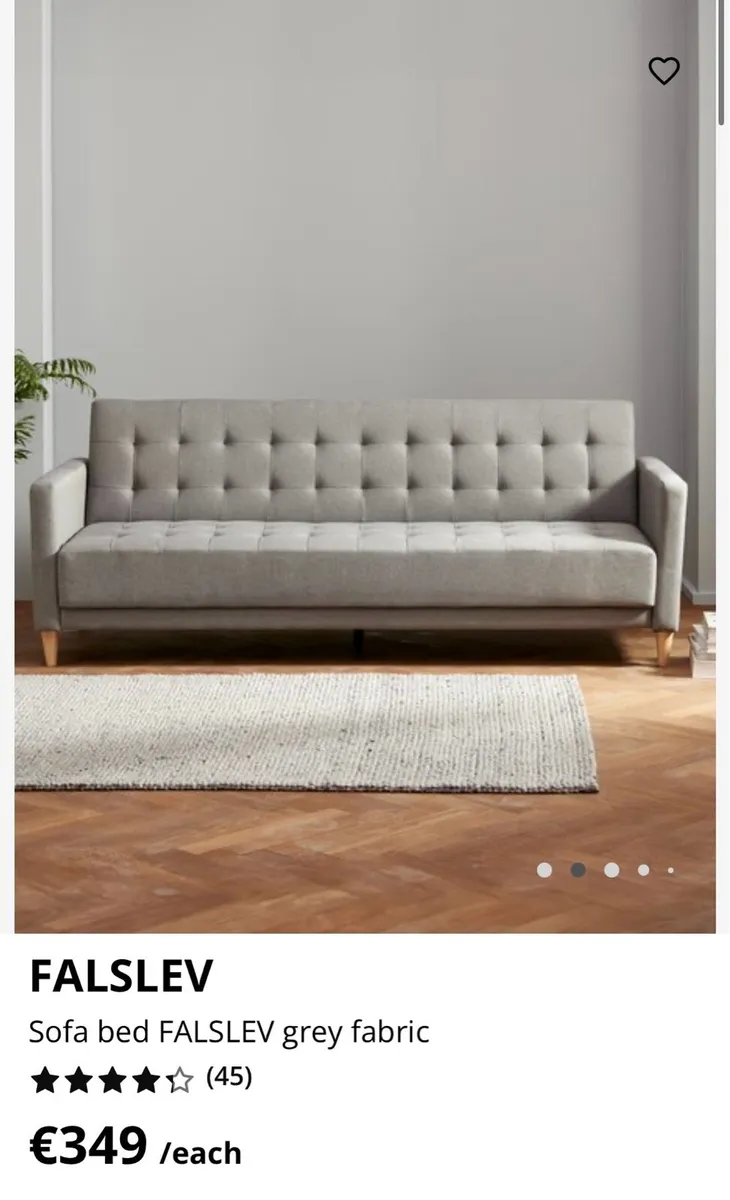 Sofa bed FALSLEV grey fabric - Image 3