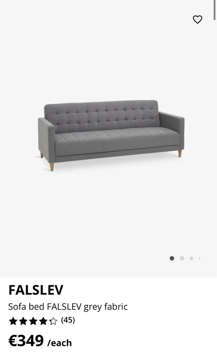 Sofa bed FALSLEV grey fabric - Image 4
