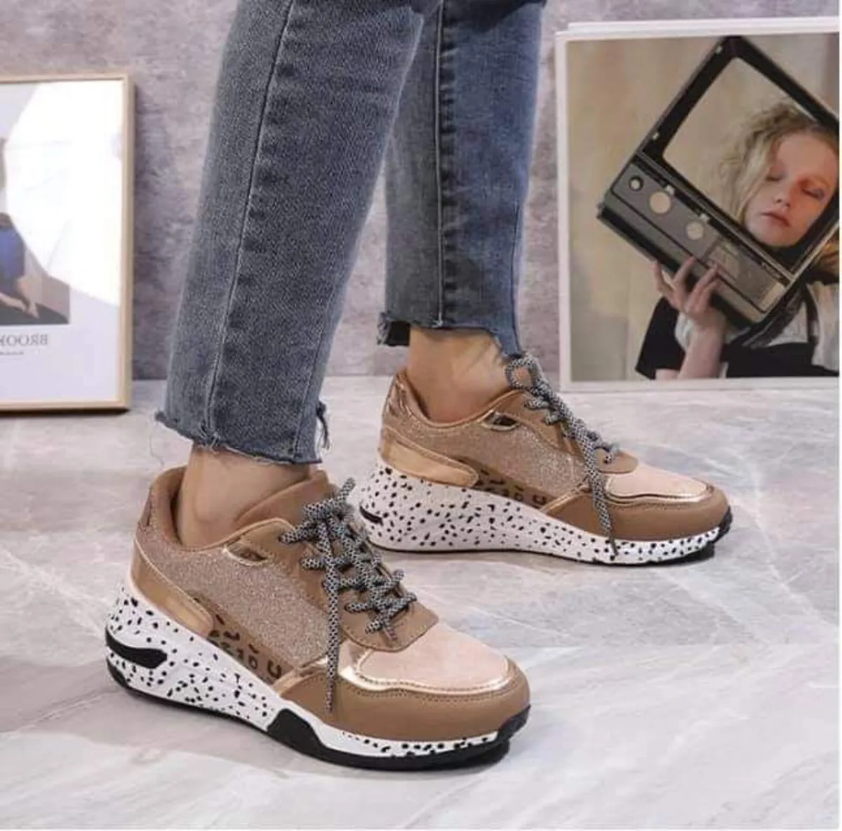 New Leopard gold  Runners 4-8 size - Image 2