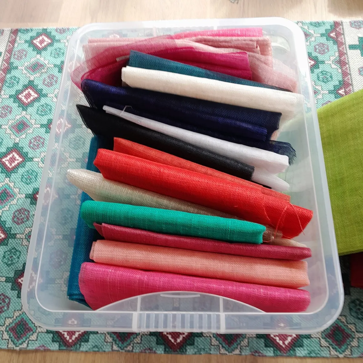 Millinery fabric and feathers - Image 3