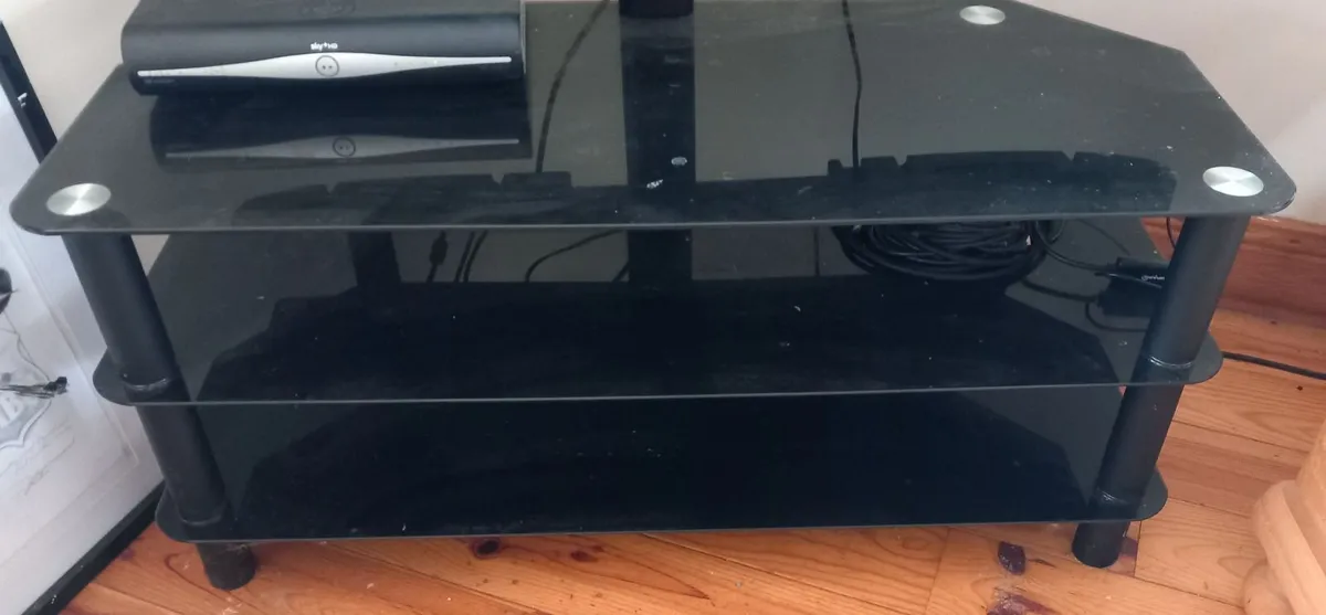 Black glass TV Stand - Image 1
