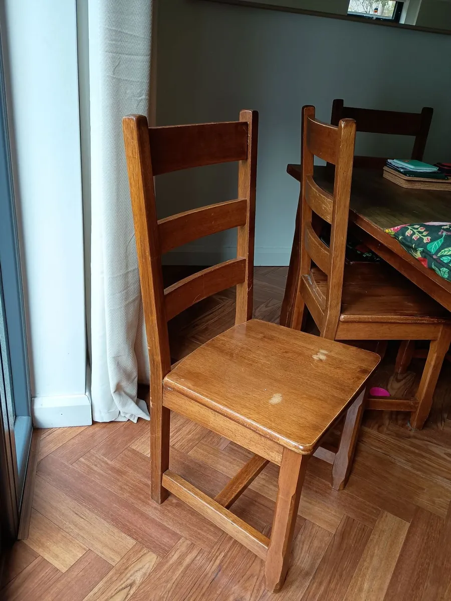 Free: 6 rubber tree wood chairs - Image 1