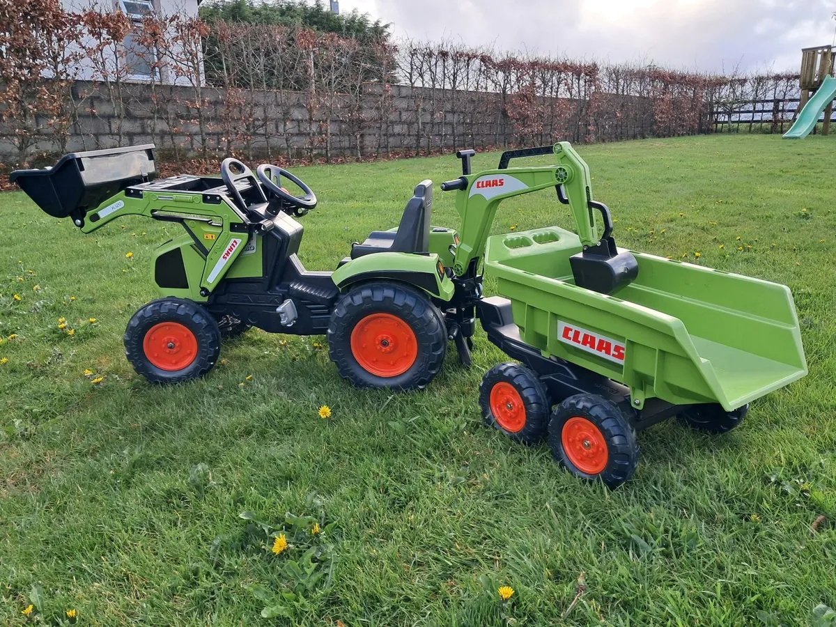 CLAAS Backhoe Tractor with Excavator and Trailer - Image 1