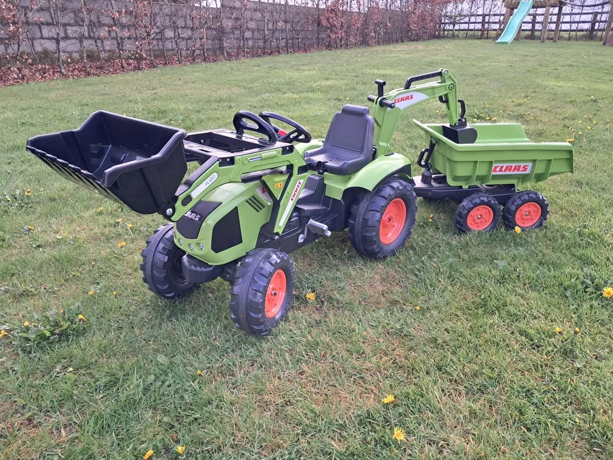 CLAAS Backhoe Tractor with Excavator and Trailer - Image 3