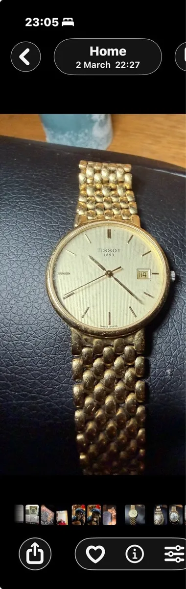 Tissot gold gents watch 9ct
