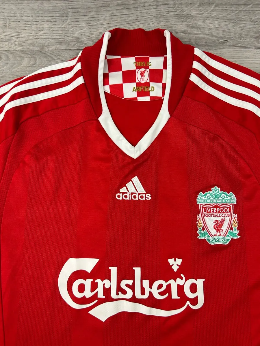 Vintage 2008 Adidas Liverpool Hone Jersey Shirt - Image 3