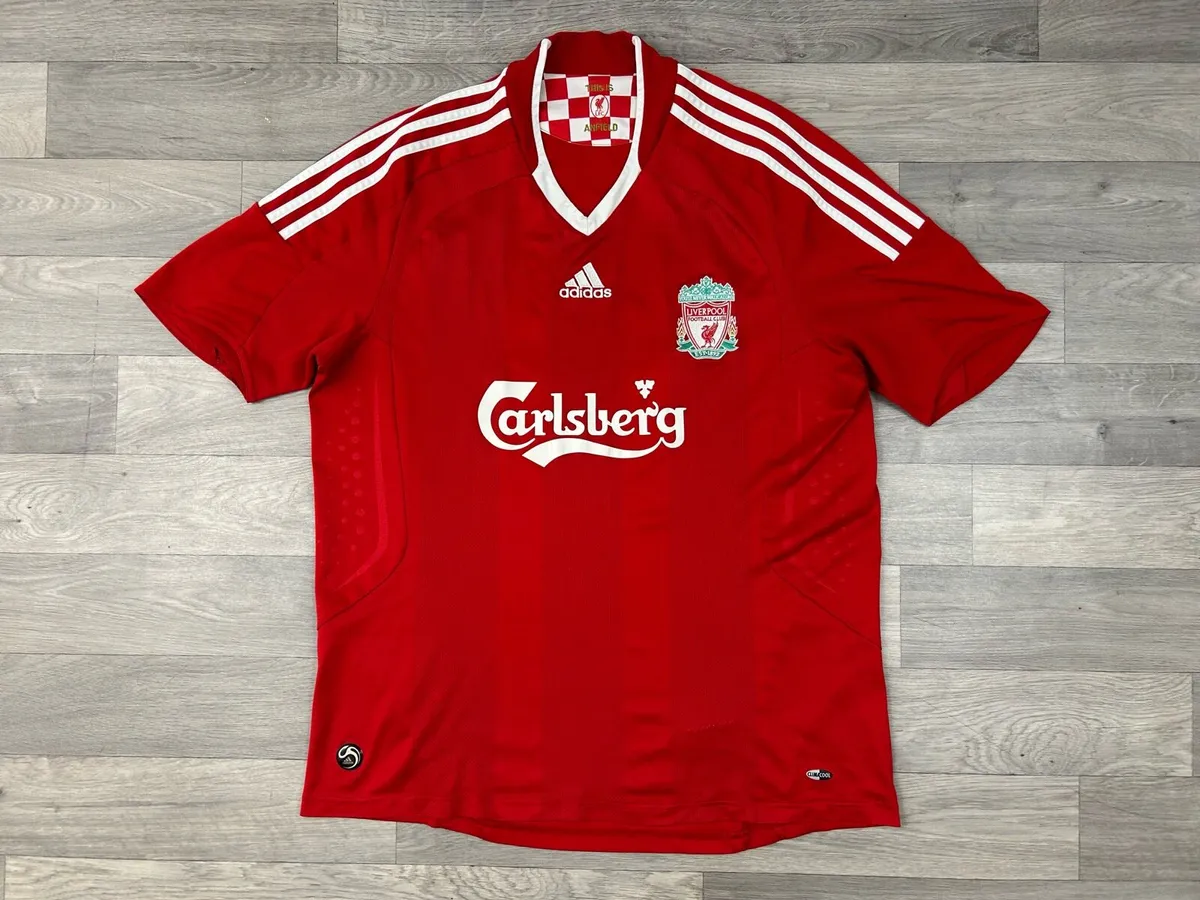Vintage 2008 Adidas Liverpool Hone Jersey Shirt - Image 1