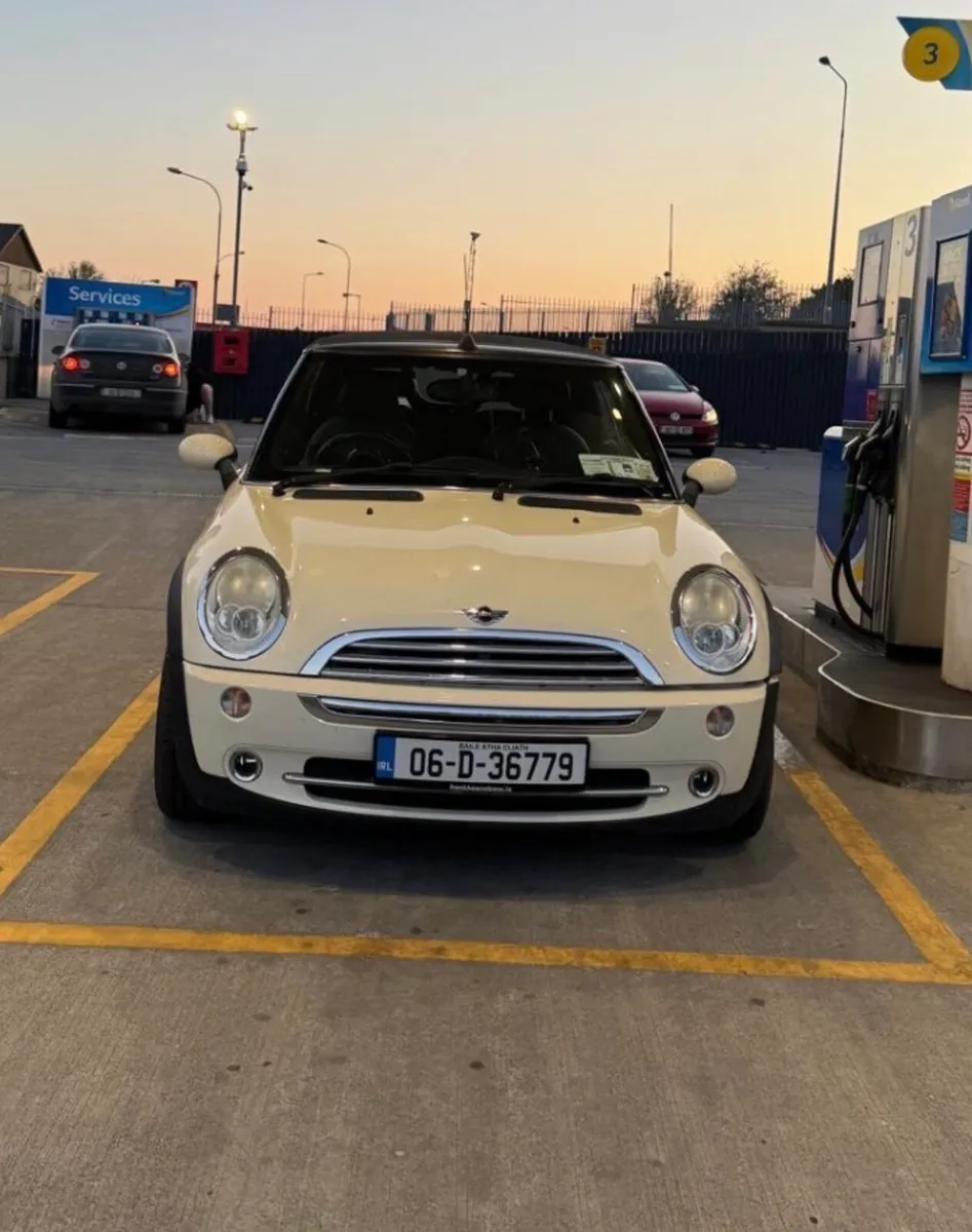 White Mini Cooper Convertible Car - Image 3