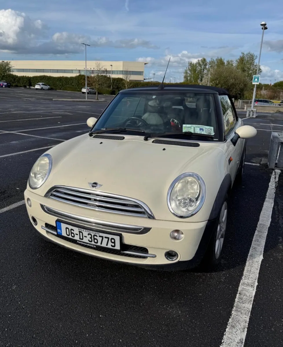 White Mini Cooper Convertible Car - Image 4