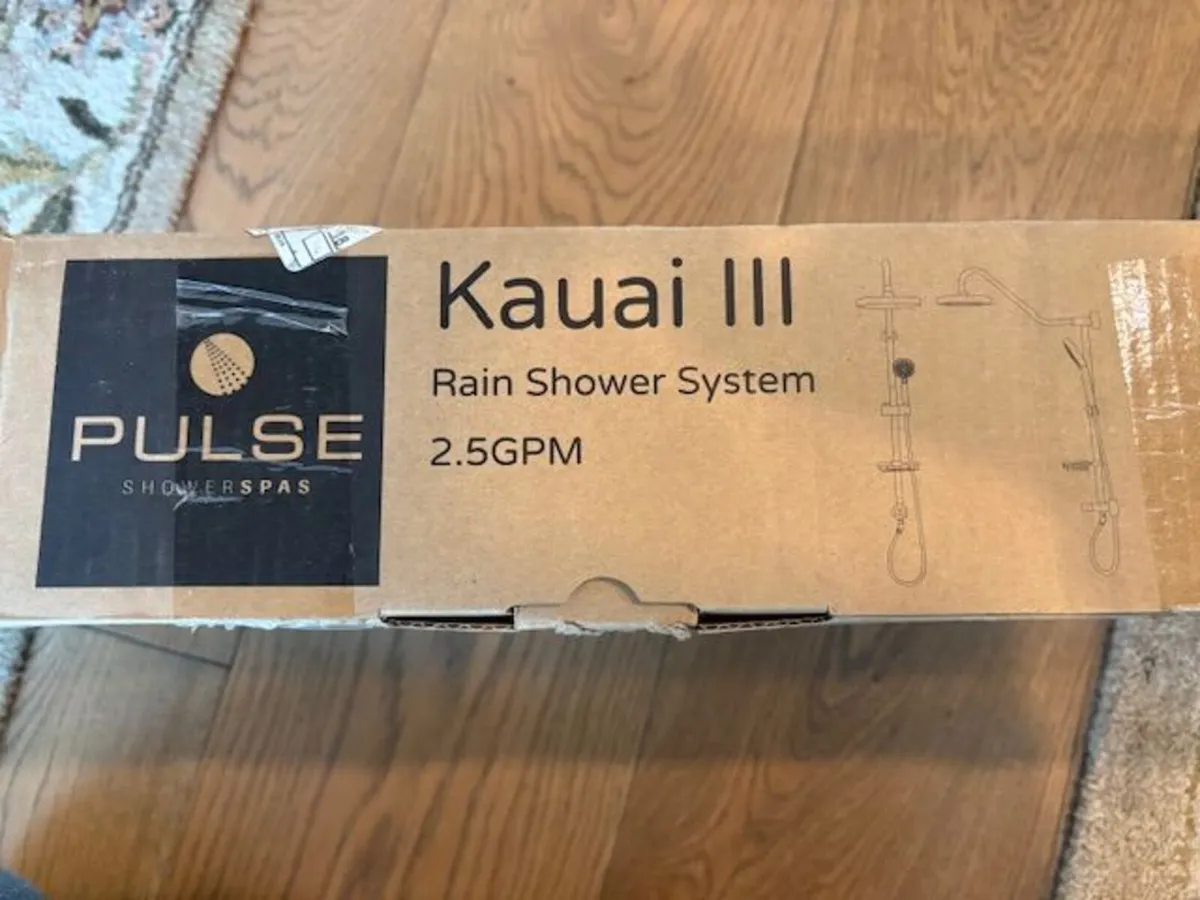 Kauai III Rain Shower System, Chrome, NEW IN BOX - Image 2