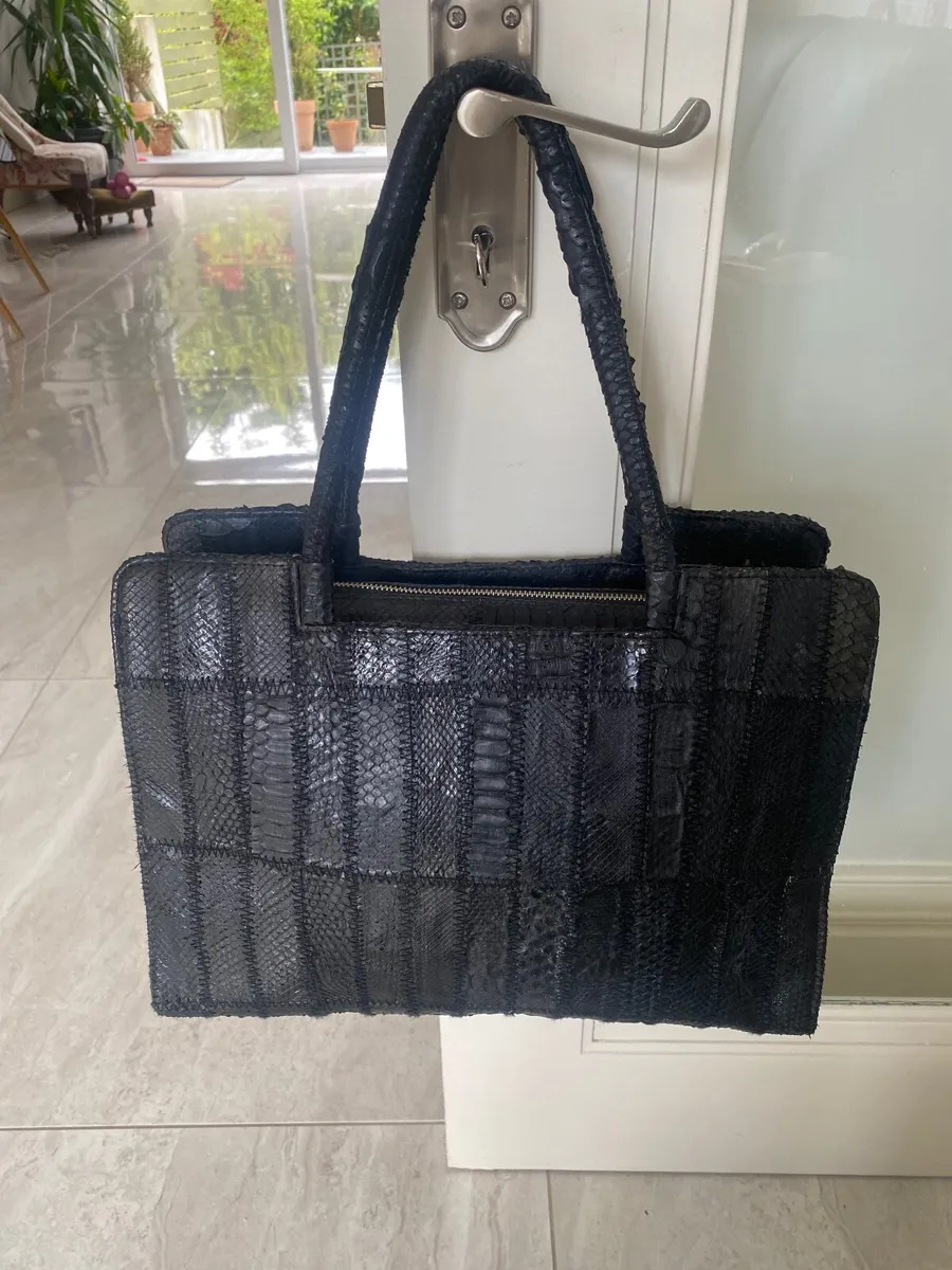 Real snake skin leather bag - Image 1