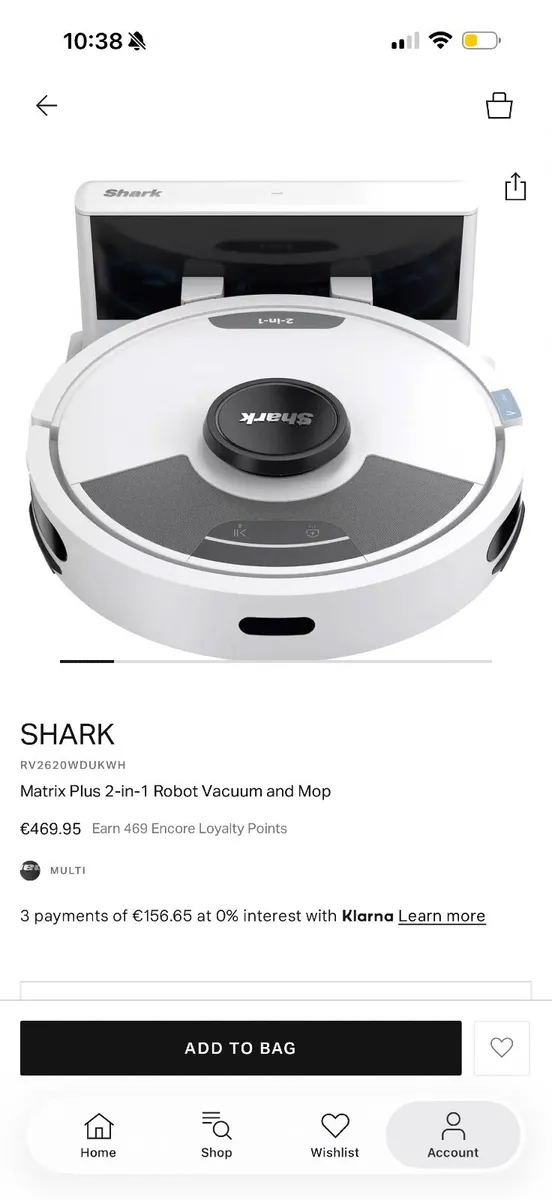 Shark 2in1 Hoover and mop - Image 1