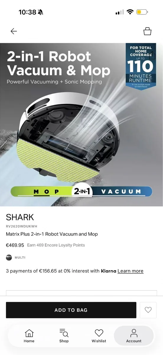 Shark 2in1 Hoover and mop - Image 2